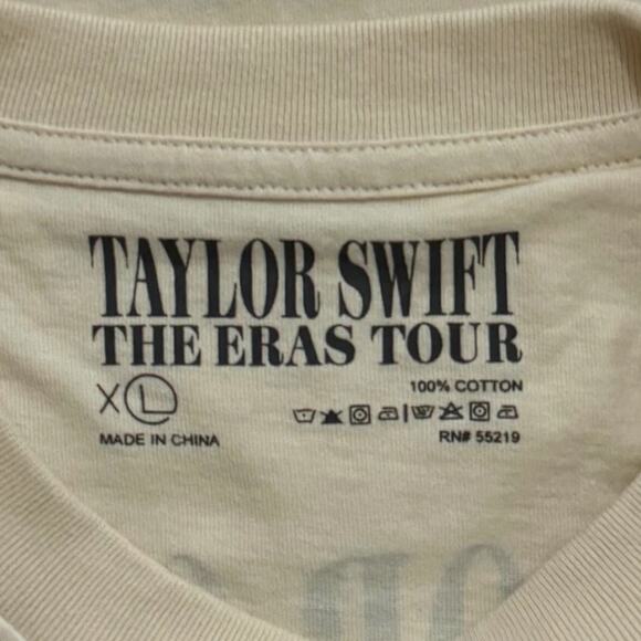 NEW Taylor Swift The Eras Tour Through LA Beige Short Sleeve T-Shirt size XL - Picture 3 of 5